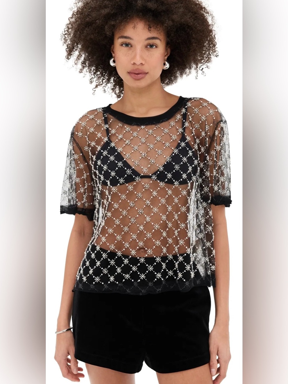 FREE PEOPLE LOIR EMBELLISHED TOP NEW OVERSIZED DESIGNER BOHEMIAN RARE DESIGNER